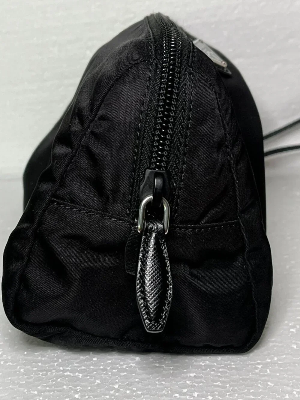Prada Black Nylon Wristlet Pouch Authentic